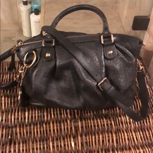 Black satchel handbag